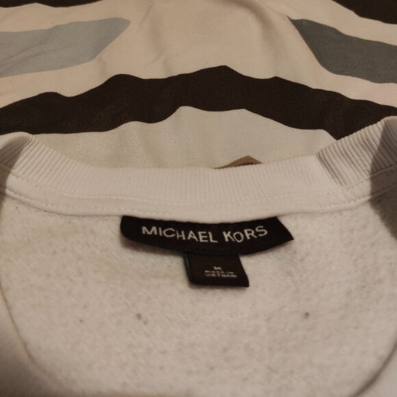 Pull blanc col rond Michael Kors Homme Taille M Très bon état - Picture 4 of 5